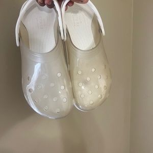 Clear white crocs